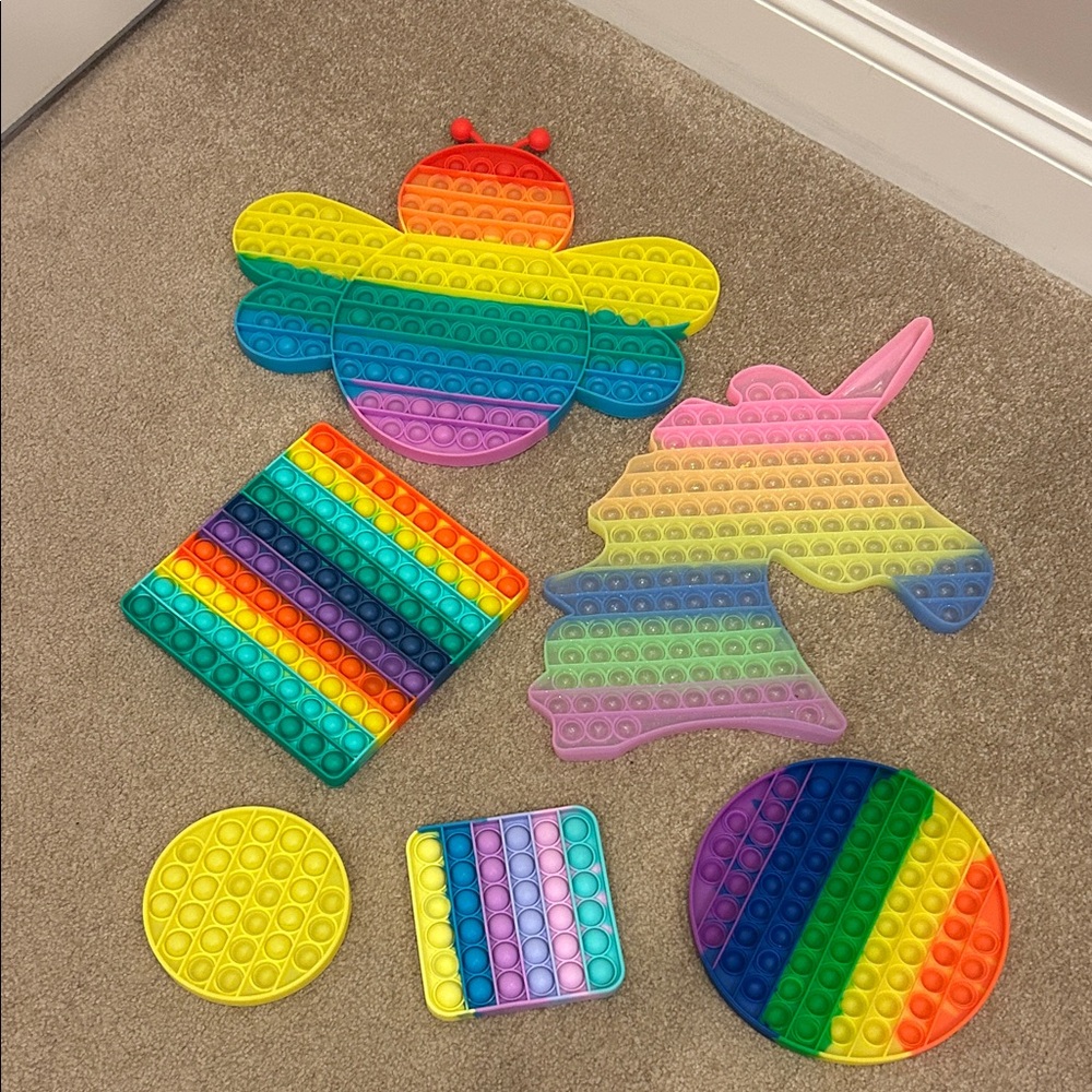 XL BIG Rainbow Pop It Fidget Toy Set